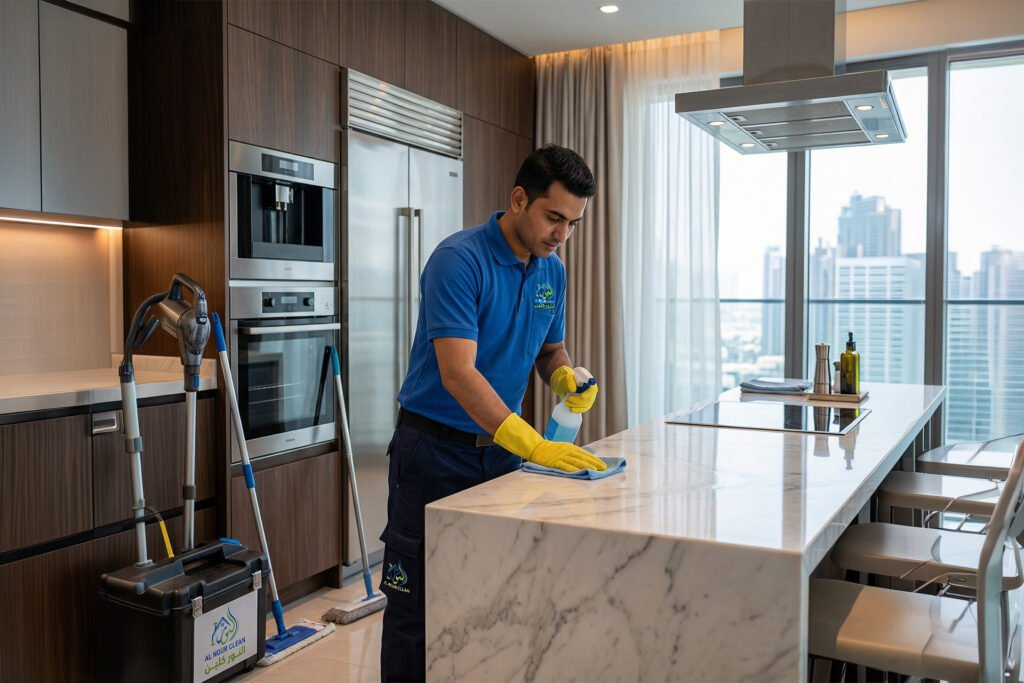 الصفحة الرئيسية خدمة تنظيف شقق ومطابخ تقدمها شركة النور كلين داخل الإمارات