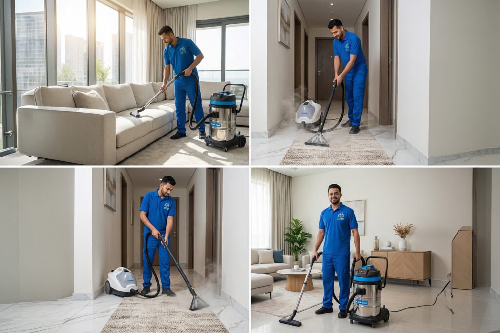 الصفحة الرئيسية تنظيف عميق للأرضيات والكنب باستخدام معدات متخصصة من شركة النور كلين